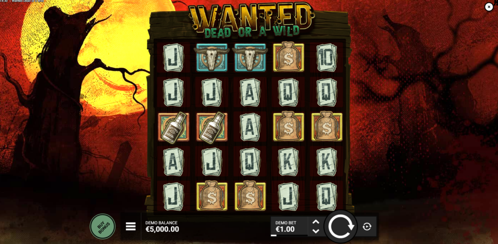Wanted Dead or a Wild slot screenshot